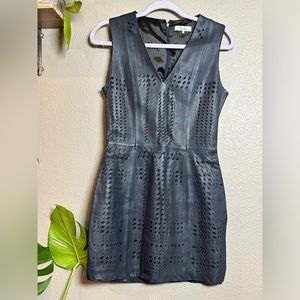 SOLD - Parker Genuine leather navy mini dress Size S
